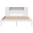  Seng med bokhylle uten madrass hvit 120x200 cm heltre furu 3321539