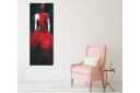 Lerretsbilde 30x80 cm Elegant kjole i rød nyanse Rød / Svart