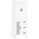 vidaXL Highboard hvit 69,5x34x180 cm konstruert tre 8720845411800