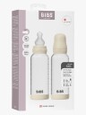 BIBS 240 ml Glass Tåteflaske Silikon Antikolikk 2-Pakk Ivory