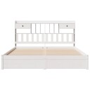  Seng med bokhylle uten madrass hvit 180x200 cm heltre furu 8721158612137