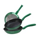 Northix Sett med stekepanner 3 stk non stick grønn