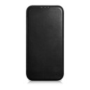Icarer Ce Oil Wax Premium Leather Folio Case Iphone 14 Plus Magnetic Flip Magsafe Black (Aki14220707-Bk)