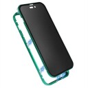 iPhone 15 Pro Magnetisk Deksel med Personvernherdet Glass Grønn