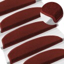  Selvlimende trappematter 15 pcs Bordeaux Rød 80 x 24,5 x 3,5 cm