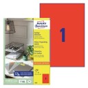 Avery Universal-etiketter rød 210 X 297 modell 3470