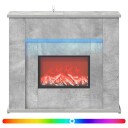 vidaXL Peis med LED stripe Betong 63 x 20 x 54,5 cm Konstruert tre