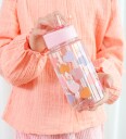 A Little Lovely Company Drikkeflaske m. Sugerør 450 ml Heart A Little Lovely Company OneSize Drikkeflaske Rosa