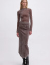 REMAIN Birger Christensen Velvet Mesh Bodysuit   Grey   38