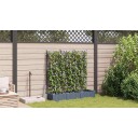 Hagekrukke med trellis 3 stk Lysegrå 120x40x125.5 cm