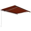 vidaXL Manuell uttrekkbar markise 400x300 cm oransje og brun