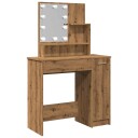  Sminkebord med LED artisan eik 86,5x35x136 cm 857024