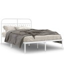  Sengeramme i metall med hodegavl hvit 140x190 cm 8721102645389