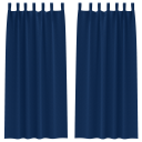  Gardiner med gardiner 2 pcs Mørkblå Polyester