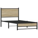  Sengeramme i metall uten madrass sonoma eik 75x190 cm 8721102954634