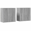  Skjenker 2 stk grå sonoma 79x38x80 cm konstruert tre