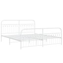  Sengeramme i metall med hode- og fotgavl hvit 183x203 cm 8721102645600
