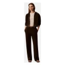 Calvin Klein Jeans Ls Terry Logo Waist Cropped Fz H   Brown   L