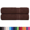 vidaXL Badehåndklær FROGN 2 stk brun 100x150 cm 360 gsm