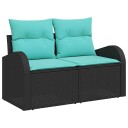 vidaXL Hagemøbelsofa Svart 124 x 62 x 85cm polyrotting
