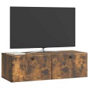  Vegghengt TV skap 98 x 41 x 30 cm Røkt Eik Konstruert tre