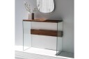 Thorold Sidebord 91 cm - Mørkebrun / herdet glass
