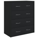 vidaXL Skjenk med 4 skuffer 60x30,5x71 cm svart