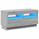 vidaXL TV-benk med LED-lys grå sonoma 80x35x40 cm