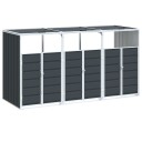Søppeldunkskur for 3 dunker antrasitt 216x81x115 cm Stål