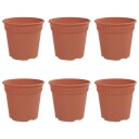 vidaXL Rund Blomsterpotte 6 stk. Klinker Rød Ø 19 x 16,5 cm Plast