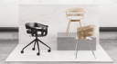 Design House Stockholm Wick spisestol eik mørk grå