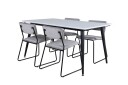 Venture Design Jimmy & Kenth spisegruppe Grå/hvit 4 stoler & bord 150 x 90 cm
