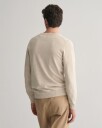 Klassisk bomullsgenser med v-hals LIGHT BEIGE MELANGE 4XL