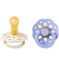 BIBS Böhmen Smokker Str. 2 Rund 2 pack Ivory/Hush BIBS 6 18 md Smokk Blå Hvit Lilla 62 86