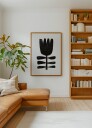 Black Abstract Flower Plakat / 70x100