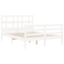 vidaXL Sengeramme med hodegavl hvit 120x200 cm heltre
