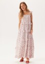 Bubbleroom Frill Maxi Viscose Dress White L