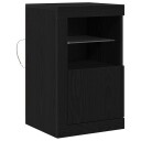  Sideboard med LED lamper Svart Eik 41x37x67 cm