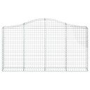 vidaXL Gabionkurver buede 9 stk 200x30x100/120 cm galvanisert jern