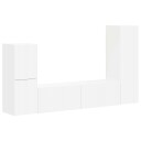  TV benksett Veggmontert 4 pcs Hvit Konstruert tre