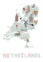 The Netherlands Illustration by Artist Carla Daly Plakat Plakat / 30x40cm