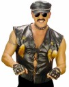 Svart Skinnimitert Cowboy/Biker Vest Strl XL