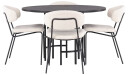 Venture Design Copenhagen & Chico spisegruppe Hvit/svart 4 stoler & bord 115 cm