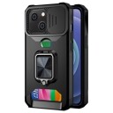 Multifunksjonell 4-i-1 iPhone 13 Hybrid-deksel Svart