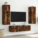 vidaXL Vegghengt TV-benk med LED røkt eik 60x35x31 cm 8721012258594
