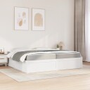  Seng med madrass hvit 200x200 cm heltre furu