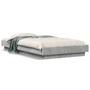  Sengeramme med LED-lys betonggrå 90x200 cm konstruert tre 8721102617607
