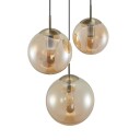 Lindby Teeja hengelampe, 3 glasskuler, rav