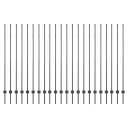 Gjerdepåle 22 pcs Grå 200 cm Stål