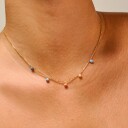 Enamel Copenhagen Theresia Necklace Sunset Gullfarge Blå Rosa